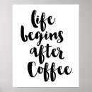 Buscar la vida comienza posters Café