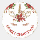 Buscar unicornio rojo pegatinas Navidad