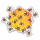 Buscar hexágono pegatinas Abeja de miel