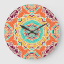Buscar étnico relojes de pared Floral
