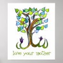 Buscar árbol de corazones posters Verde