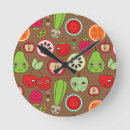 Buscar fruta del dibujo animado relojes de pared Manzana