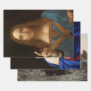 Buscar religioso papel de regalo Vintage