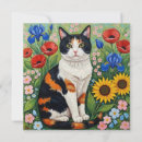 Buscar gatos de calicó tarjetas Flores