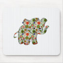 Buscar elefante retro alfombrillas de raton Floral