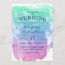 Buscar azul violeta invitaciones Acuarela