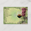 Buscar amante del vino tarjetas de visita Uvas