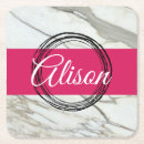 Buscar fucsia y blanco posavasos Moderno