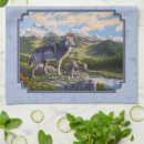 Buscar lobo gris paños de cocina Nieve