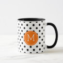 Buscar lunares blancos y negros tazas Monograma