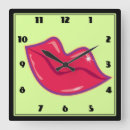 Buscar labios relojes de pared Rojo