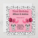 Buscar perro blanco y negro invitaciones Rosa