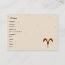 Buscar aries tarjetas de visita Zodiaco