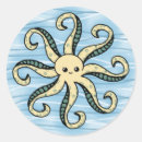 Buscar pulpo del kawaii pegatinas Océano