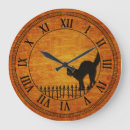 Buscar gato halloween de relojes de pared Naranja