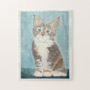 Buscar pinturas del gato puzzles Acuarela