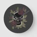 Buscar cráneo oscuro relojes de pared Moda alternativa