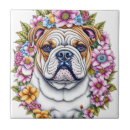 Buscar bulldog azulejos Flores