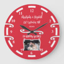 Buscar rojo y plata relojes de pared Blanco