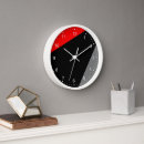 Buscar blanco y negro rojo relojes de pared Sencillo