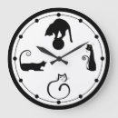 Buscar gato negro relojes de pared Blanco