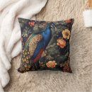 Buscar pájaro del pavo real cojines Floral