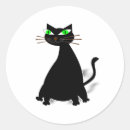 Buscar gato de ojos verdes pegatinas Negro