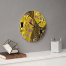 Buscar klimt el beso relojes de pared Dorado