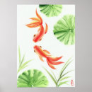 Buscar pescados posters Rojo