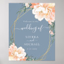 Buscar floral azul boda posters Oro