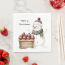 Buscar muñeco de nieve servilletas Rojo