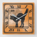 Buscar gato halloween de relojes de pared Vacaciones