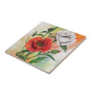 Buscar amapolas blancas azulejos Acuarela