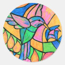 Buscar colibrí pegatinas Vidrio manchado