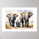 Buscar familia elefante posters Acuarela