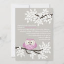 Buscar búhos en una rama invitaciones Rosa
