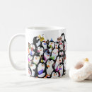 Buscar pingüino divertido tazas Dibujo