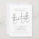Buscar trigésimo aniversario invitaciones Blanco y negro