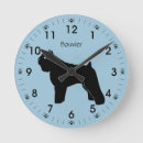 Buscar silueta del perro relojes de pared Negro
