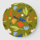 Buscar floral verde relojes de pared Botánico
