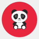 Buscar oso panda lindo pegatinas Blanco y negro