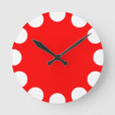 Buscar rojo y blanco relojes de pared Diseño