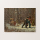 Buscar paisaje nevado puzzles Trineo
