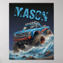 Buscar camión azul posters Para niños