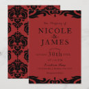 Buscar damasco rojo y negro invitaciones Vintage