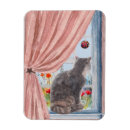 Buscar arte del gato imanes Floral