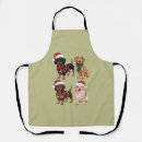 Buscar dachshund delantales Navidades