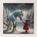 Buscar caballo gris puzzles Nieve
