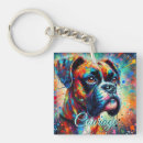Buscar perro boxer llaveros Colorido