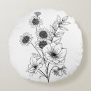 Buscar dibujo blanco y negro cojines Plantas